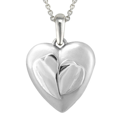 Two Hearts Sterling Cremation Pendant